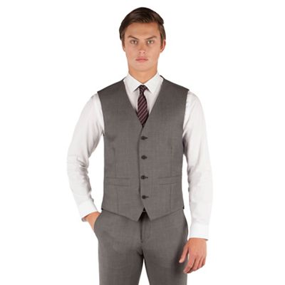 J by Jasper Conran J by Jasper Conran Grey pindot 4 button front tailored fit occasions suit waistcoat